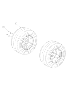 Wheel Assembly Diagram and Parts List for M60-KW LC-53AJ8CTX750-29HP-DFI-LC Cub Cadet Lawn Tractor